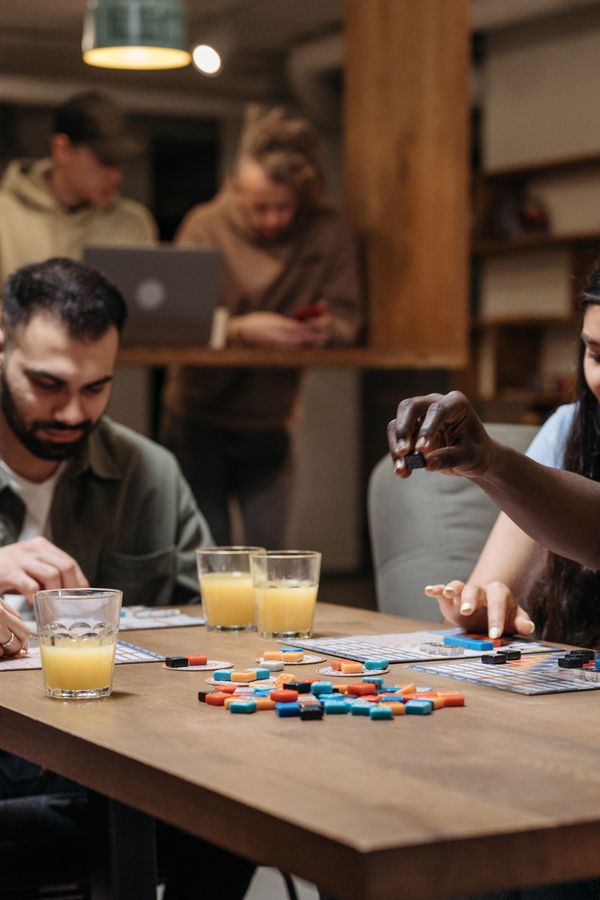 Friends enjoying a game together