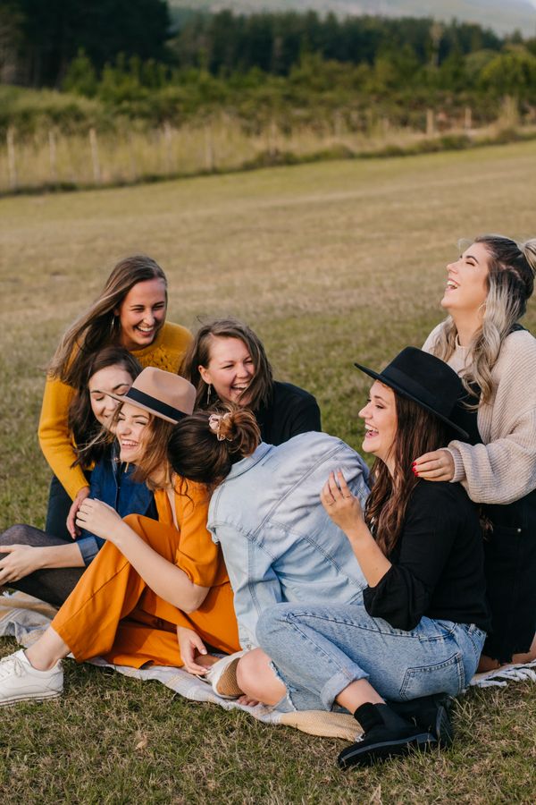 Laughing together on a sunny day